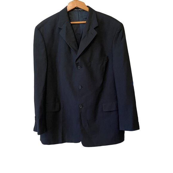 Men's Balmain Blue 2 Piece Suit Set 100% Wool Coat 46/ Pants 38 - Picture 6 of 10